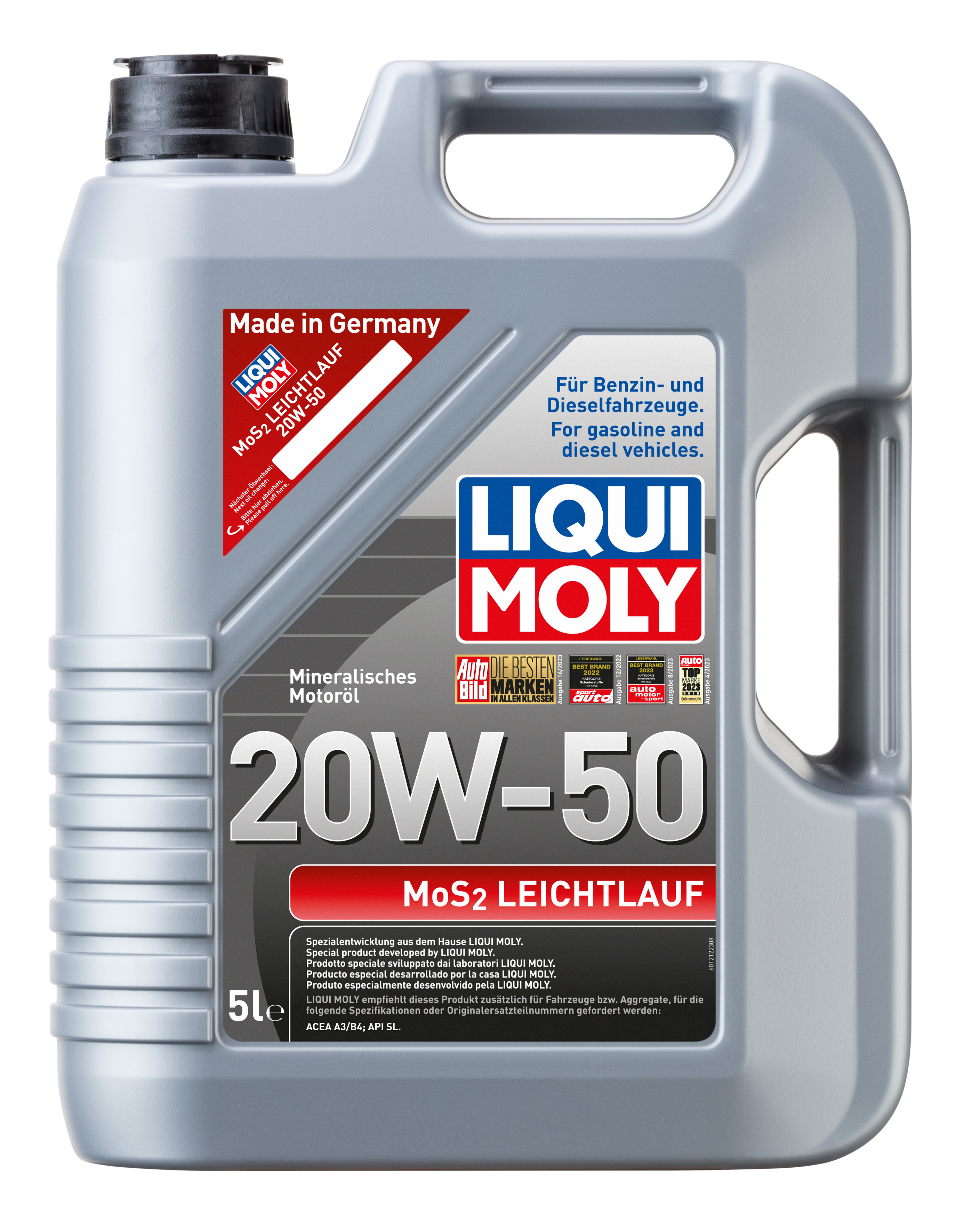 LIQUI MOLY Street 20W-50 Motoröl – 2 X 1 Liter, Für Luft-/wassergekühlte 4-Takt-Motoren Mit/ohne Nasskupplung